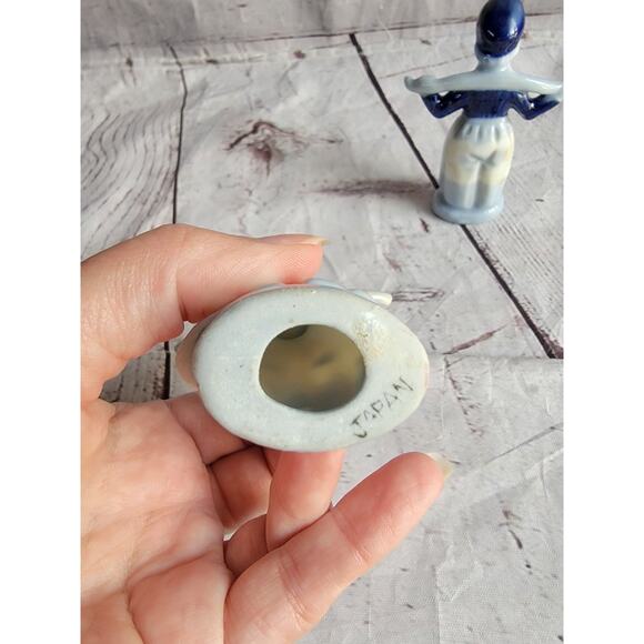 Vintage Dutch Boy Girl Figurines Blue & White Porcelain Set Occupied Japan - Picture 7 of 9